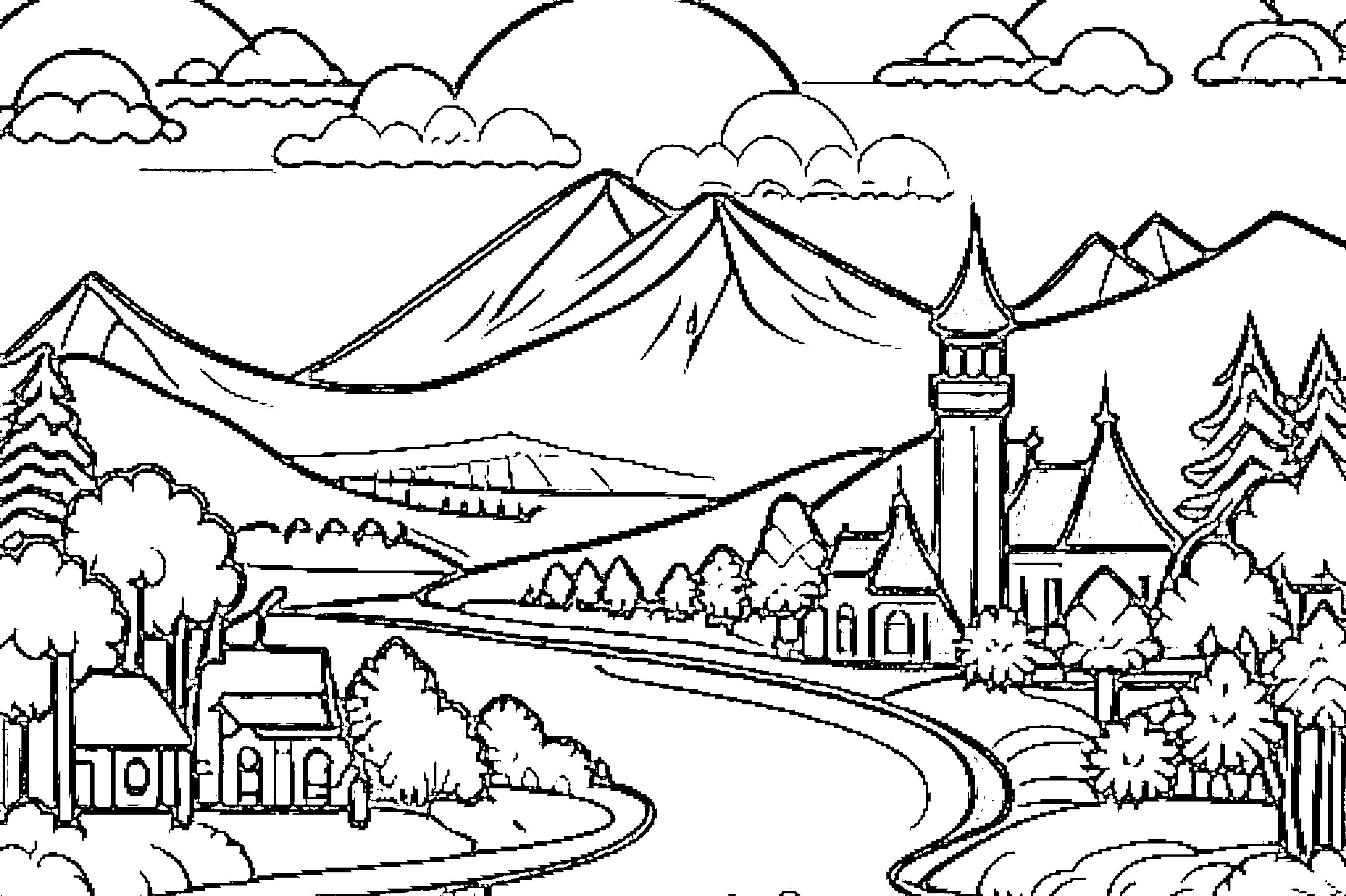 gambar pemandangan alam dan masjid